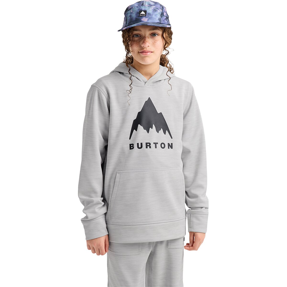 Image of Burton Oak Pullover Hoodie - Kids' Gray Cloud Heather, S