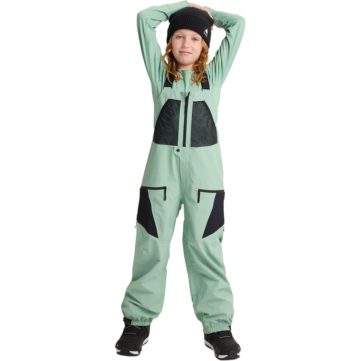 Image of Burton Outbeam 3L Bib Pant - Kids' Soft Sage/True Black, M
