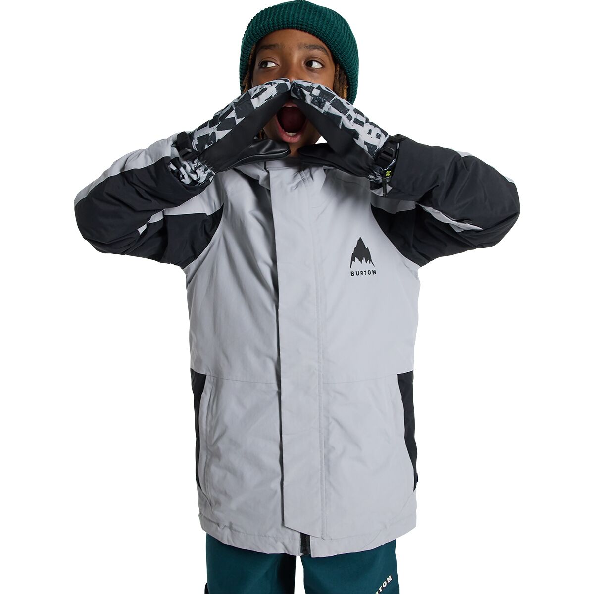 Burton Burton Skimmer 2L Jacket - Kids' Silver Sconce/True Black, XS