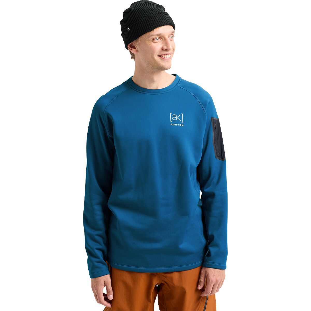 Image of Burton AK Baker Stretch Fleece Crew Sweatshirt - Men's Blue Teal, M