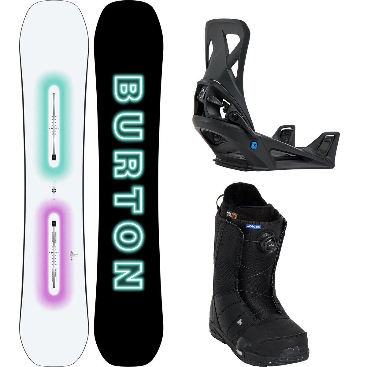 Burton Burton Custom Snowboard + Step On Package - Men's Glow, 154cm wide, 11.5