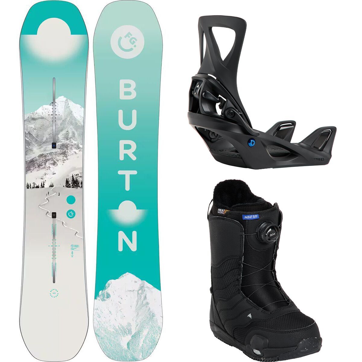 Image of Burton Feelgood Snowboard + Step On Package - Women's First Tracks, 142cm, 7.0