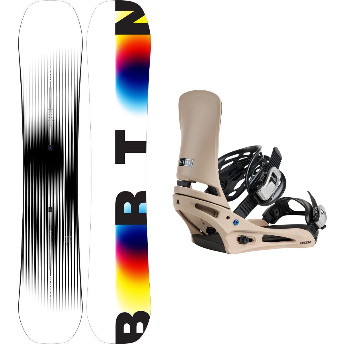 Burton Burton Custom X Snowboard + Cartel Re:Flex Binding One Color/Summit Taupe, 158cm, S