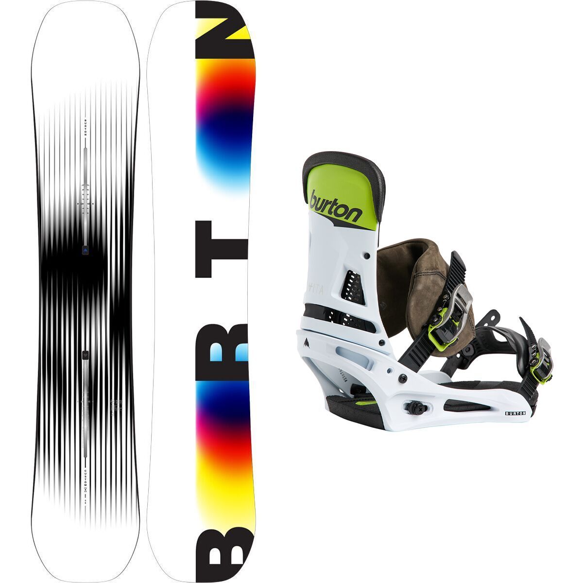 Image of Burton Custom X Snowboard + Malavita Re:Flex Binding One Color/Green/White/Black, 158cm, L