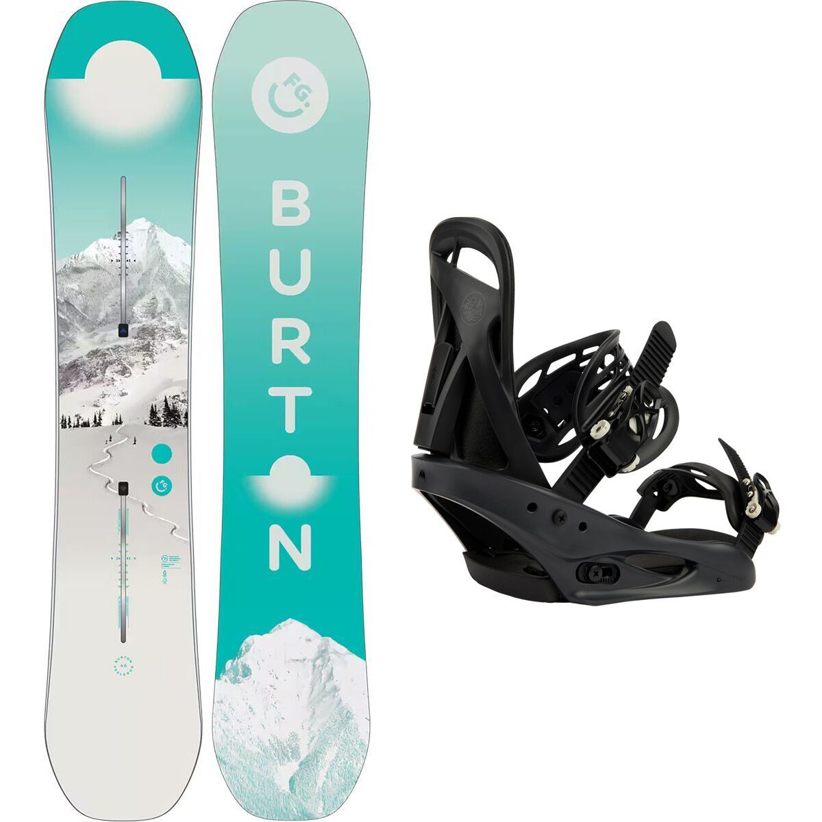 Image of Burton Feelgood Snowboard + Citizen Re:Flex Binding - Women's First Tracks/Black, 149cm, L