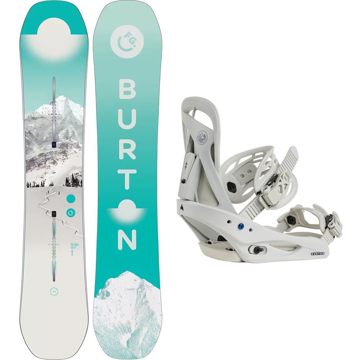 Image of Burton Feelgood Snowboard + Citizen Re:Flex Binding - Women's First Tracks/Gray Cloud, 142cm, L