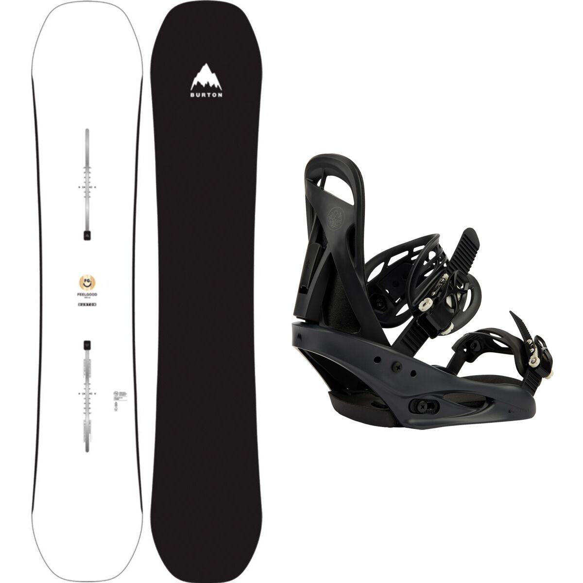 Image of Burton Feelgood Snowboard + Citizen Re:Flex Binding - Women's White/Black, 142cm, L