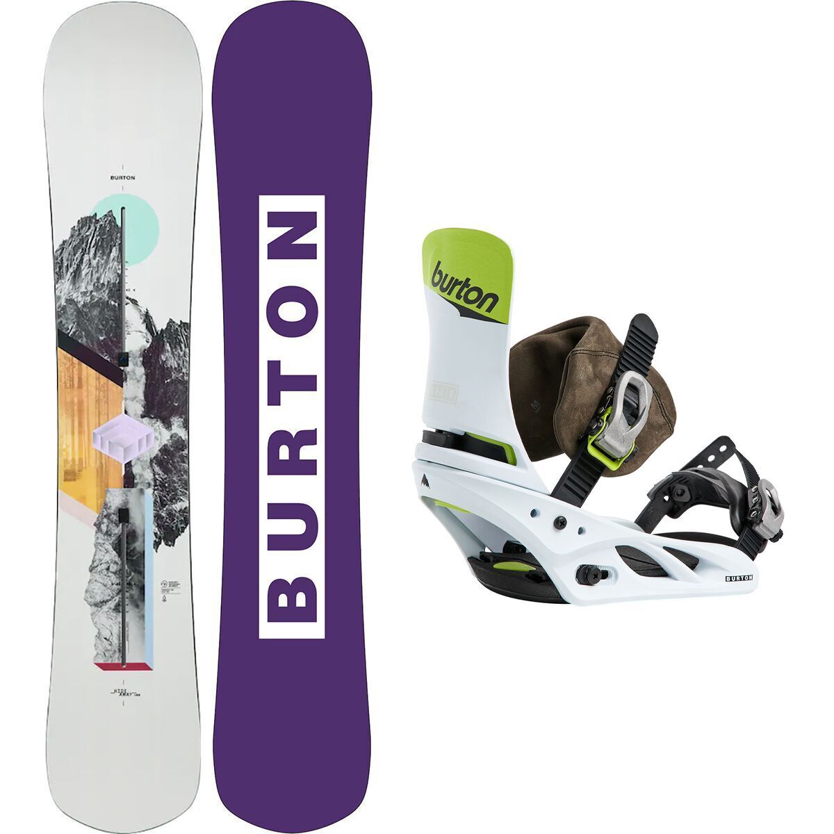 Image of Burton Hideaway Snowboard + Lexa X LTD Re:Flex Binding - Women's One Color/Green/White/Black, 140cm, M