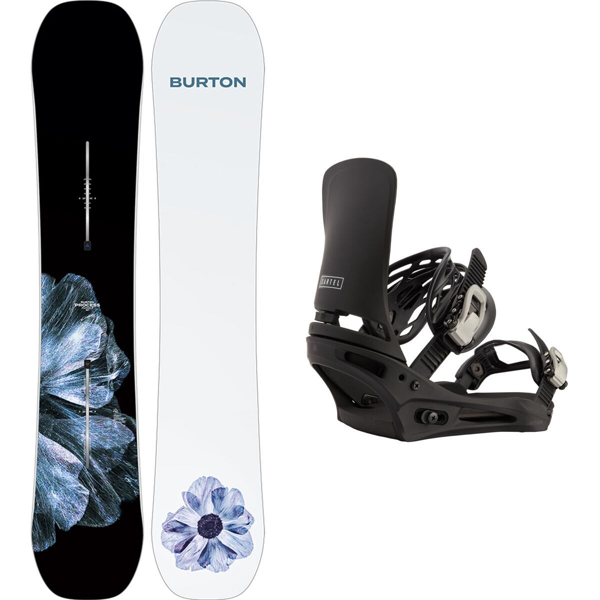 Image of Burton Process Flying V Snowboard + Cartel Re:Flex Binding One Color/Black, 159cm wide, M