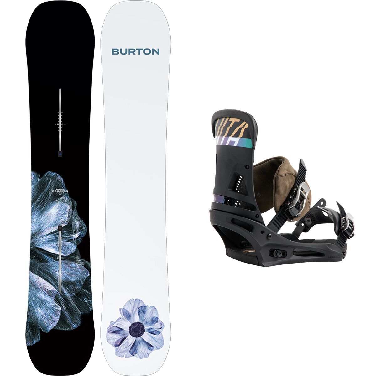Image of Burton Process Flying V Snowboard + Malavita Re:Flex Binding One Color/Black, 162cm, S