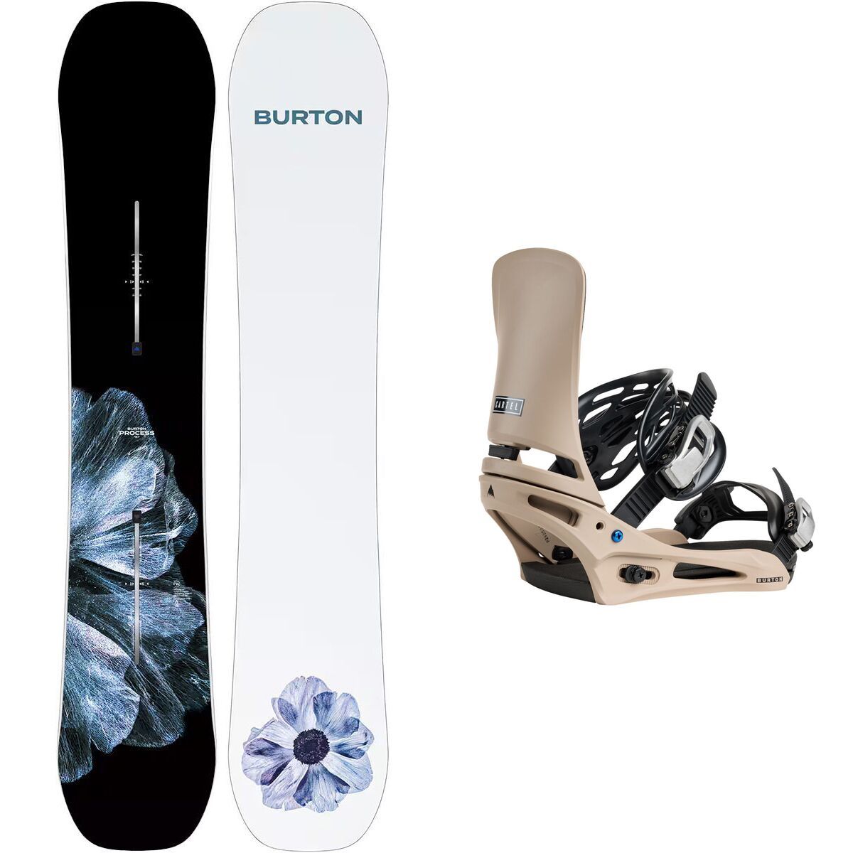 Image of Burton Process Snowboard + Cartel Re:Flex Binding One Color/Summit Taupe, 155cm, S