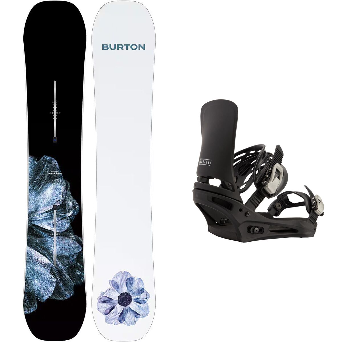 Image of Burton Process Snowboard + Cartel Re:Flex Binding One Color/Black, 162cm, M