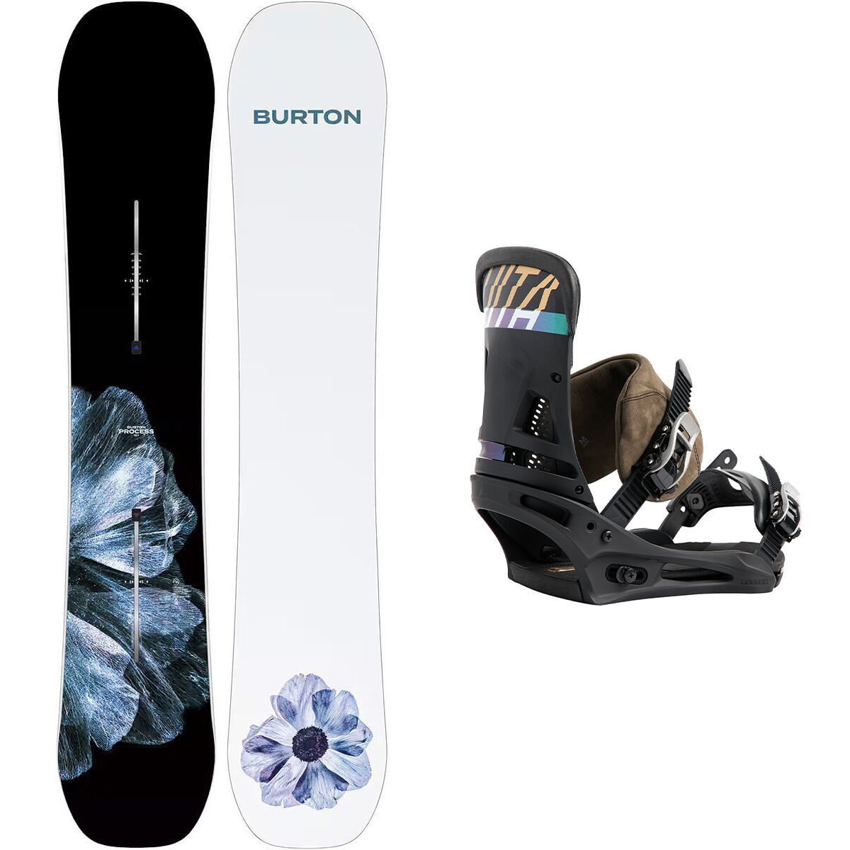 Image of Burton Process Snowboard + Malavita Re:Flex Binding One Color/Black, 162cm, S