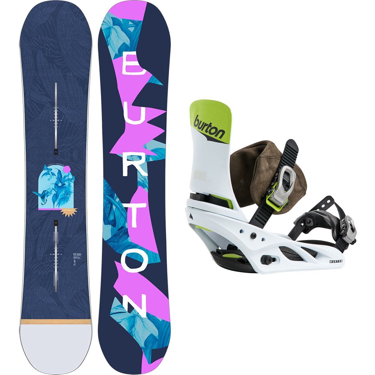 Image of Burton Yeasayer Snowboard + Lexa X LTD Re:Flex Binding - Women's One Color/Green/White/Black, 140cm, M