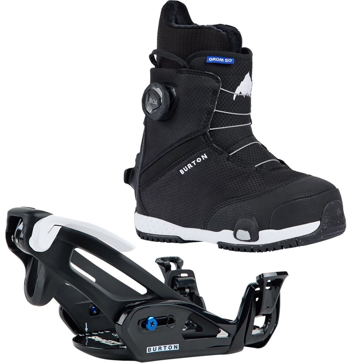 Burton Burton Grom Step On Snowboard Boot + Grom Step On Binding - Kids' Black, Black, 12.0/M - $332.91 at Backcountry.com