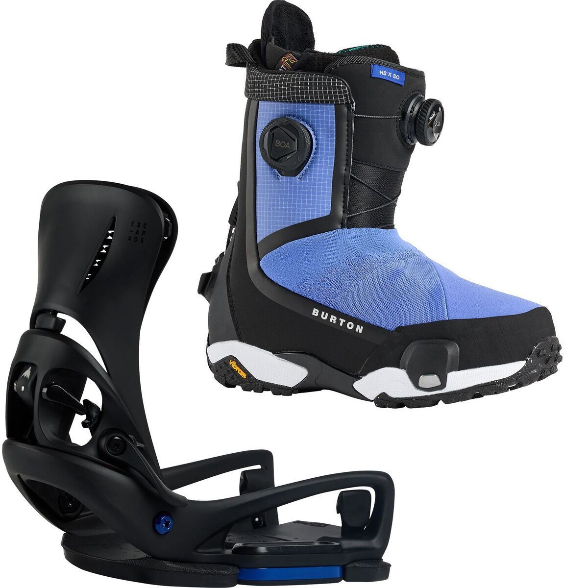 Image of Burton Highshot X Step On Boot + Step On Escapade EST Binding Iris Bloom, Black, 10.0/L