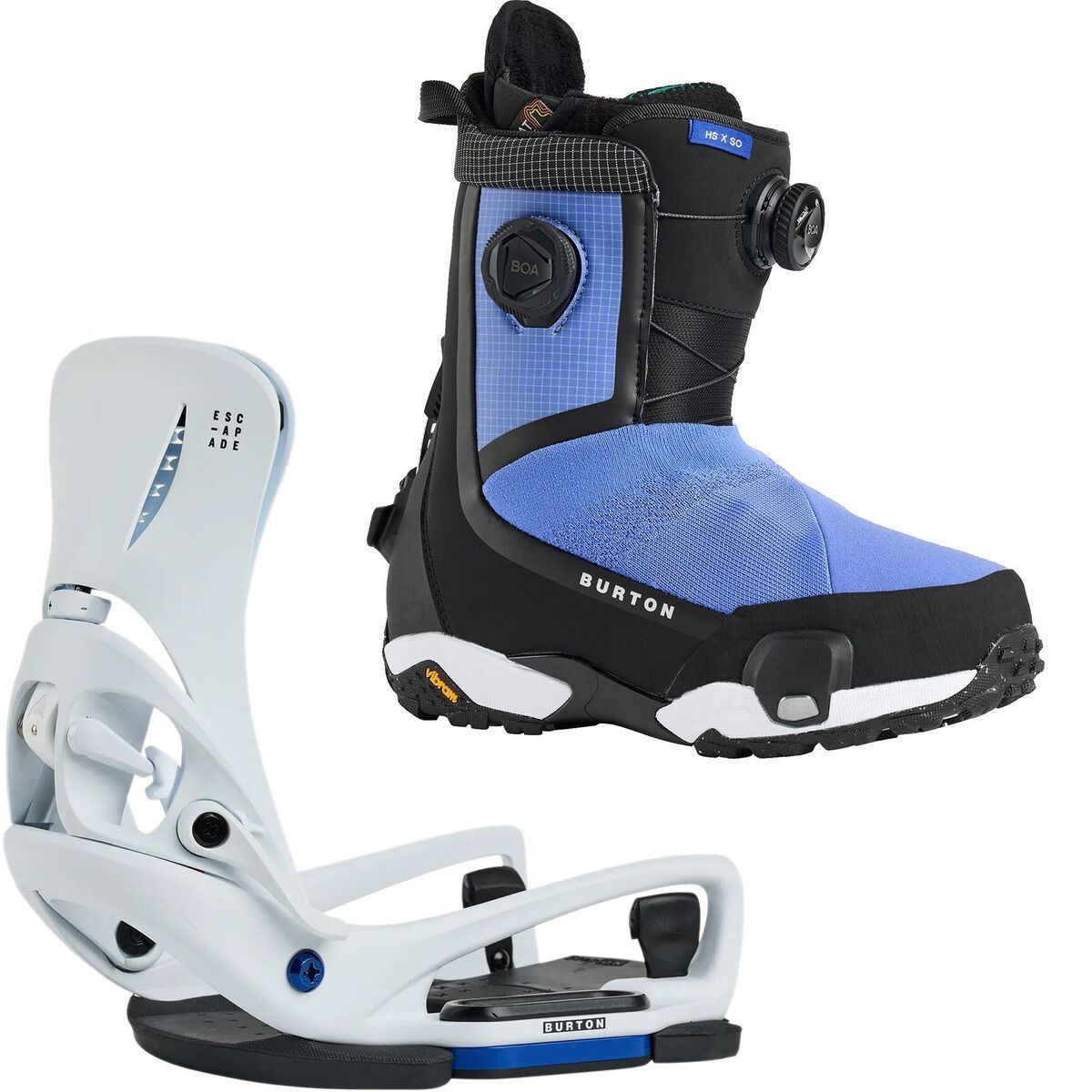 Image of Burton Highshot X Step On Boot + Step On Escapade EST Binding Iris Bloom, White, 9.0/L