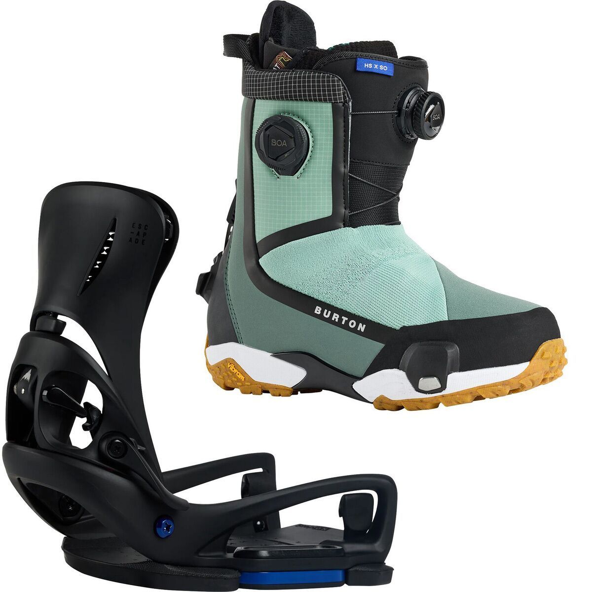 Image of Burton Highshot X Step On Boot + Step On Escapade EST Binding Sage Green, Black, 8.0/M