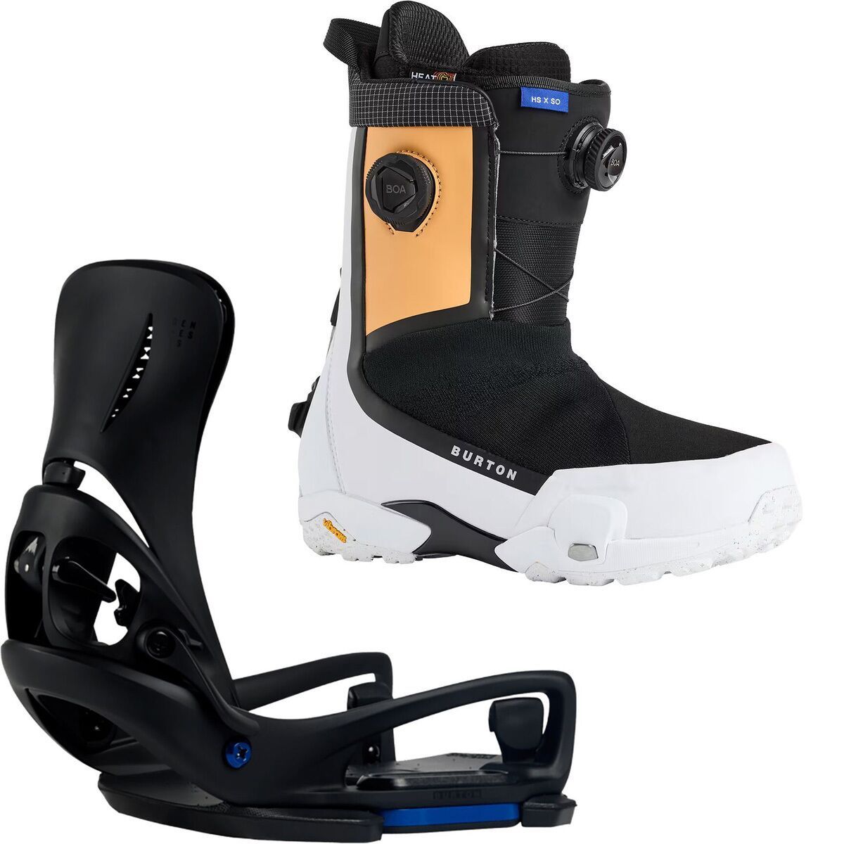 Image of Burton Highshot X Step On Boot + Step On Genesis EST Binding Orange Cream/Multi, Black, 11.5/L