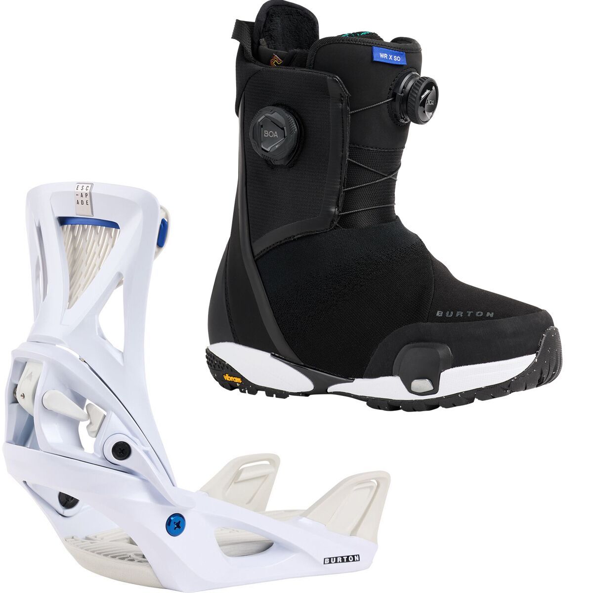 Image of Burton Waverange X Step On Boot + Step On Escapade Re:Flex Binding Black, White, 8.5/M