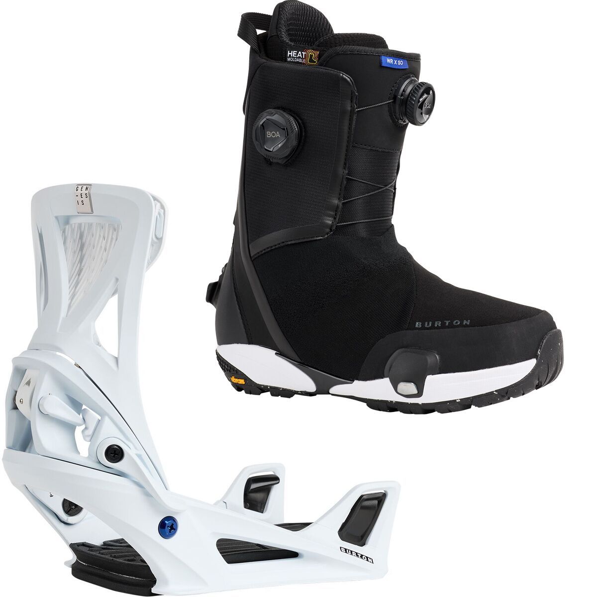 Image of Burton Waverange X Step On Boot + Step On Genesis Re:Flex Binding Black, White, 8.5/M