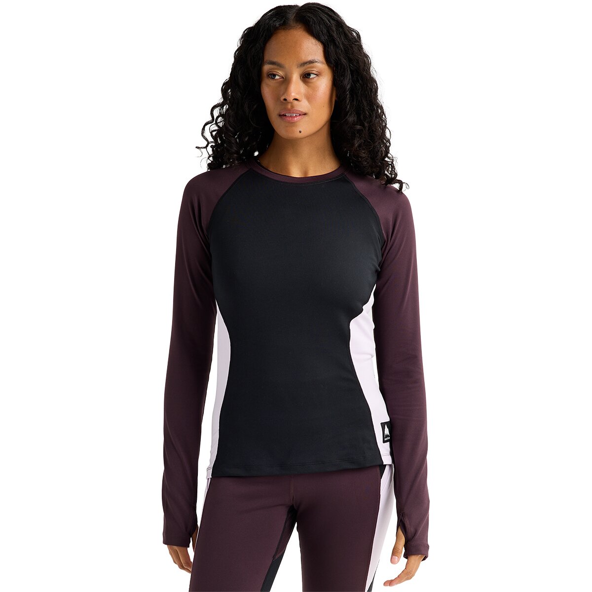 Image of Burton Synthetic Midweight Base Layer Crew Top - Women's True Black/Bear Hug Brown, XS