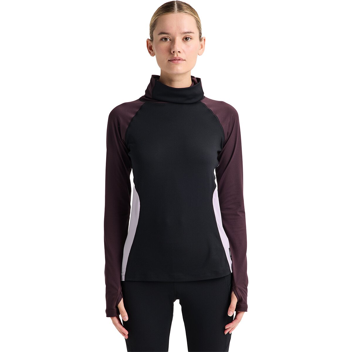 Image of Burton Synthetic Midweight Base Layer Long Neck Top - Women's True Black/Bear Hug Brown, L