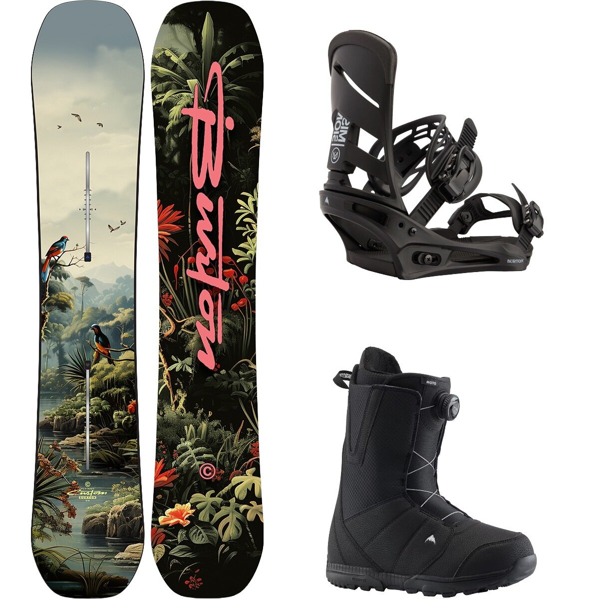 Burton Custom Flying V w/ Moto Boa + Mission Re:Flex Snowboard Pkg 2027