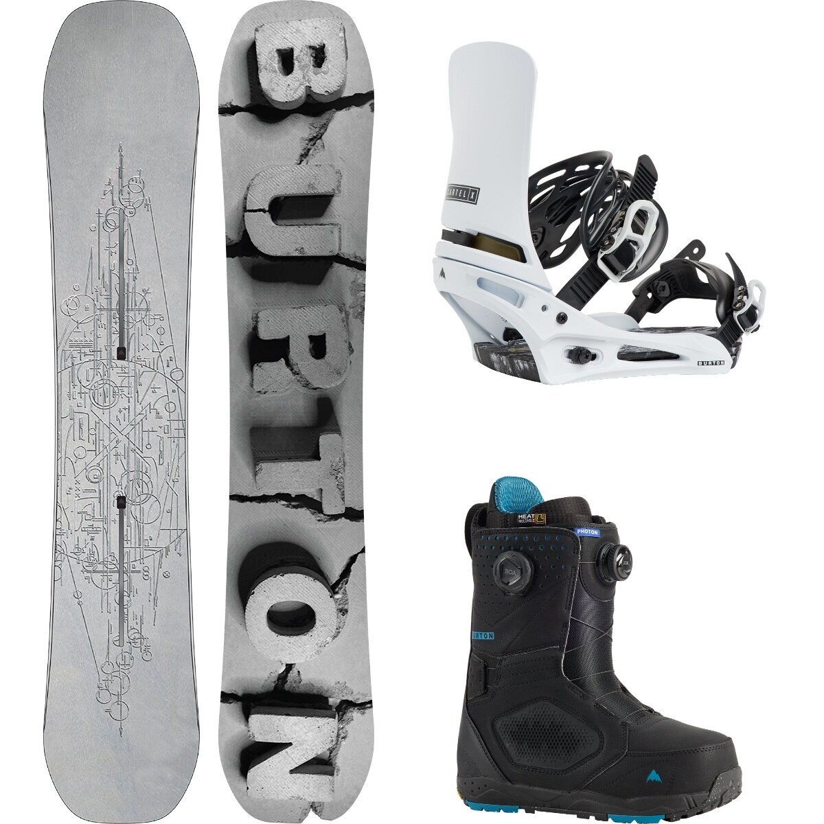 Image of Burton Custom X Camber w/ Photon BOA + Cartel X Snowboard Package Etched,White,Black, 150cm,L,11