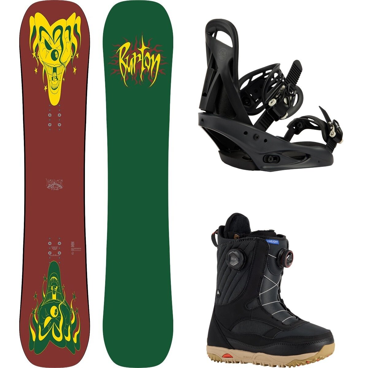 Image of Burton Pretty Good Company w/ Limelight Boa + Citizen Re:Flex Pkg Joker,Black,Black, 155cm,L,8