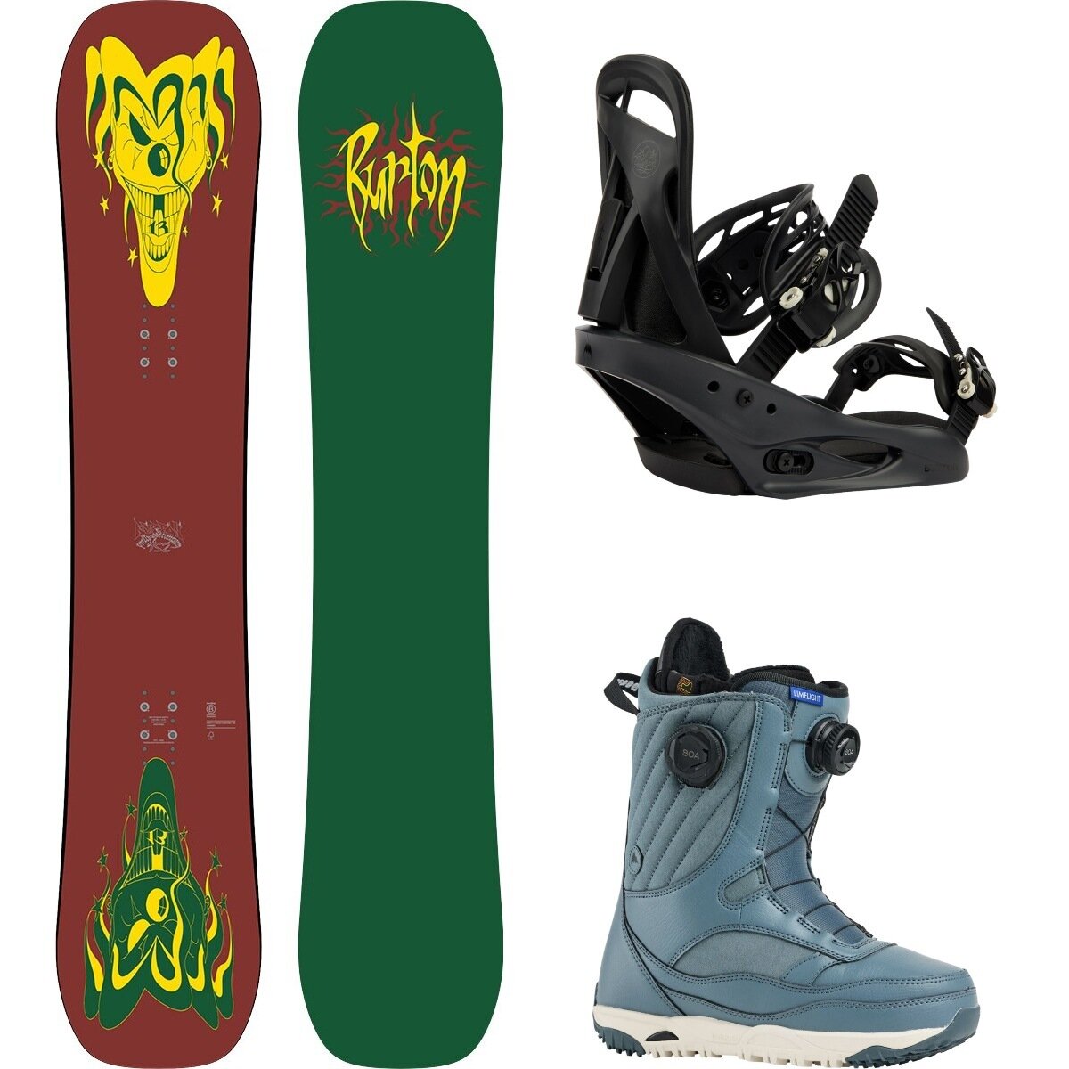 Image of Burton Pretty Good Company w/ Limelight Boa + Citizen Re:Flex Pkg Joker,Black,Pewter, 148cm,L,10