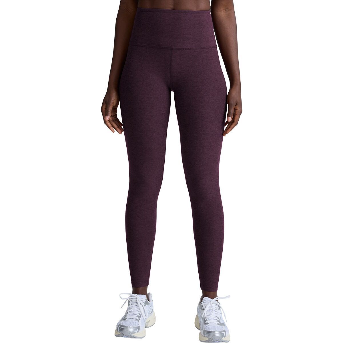 Image of Beyond Yoga High Wasted Print Midi Legging - Women's Eggplant Purple Heather, L