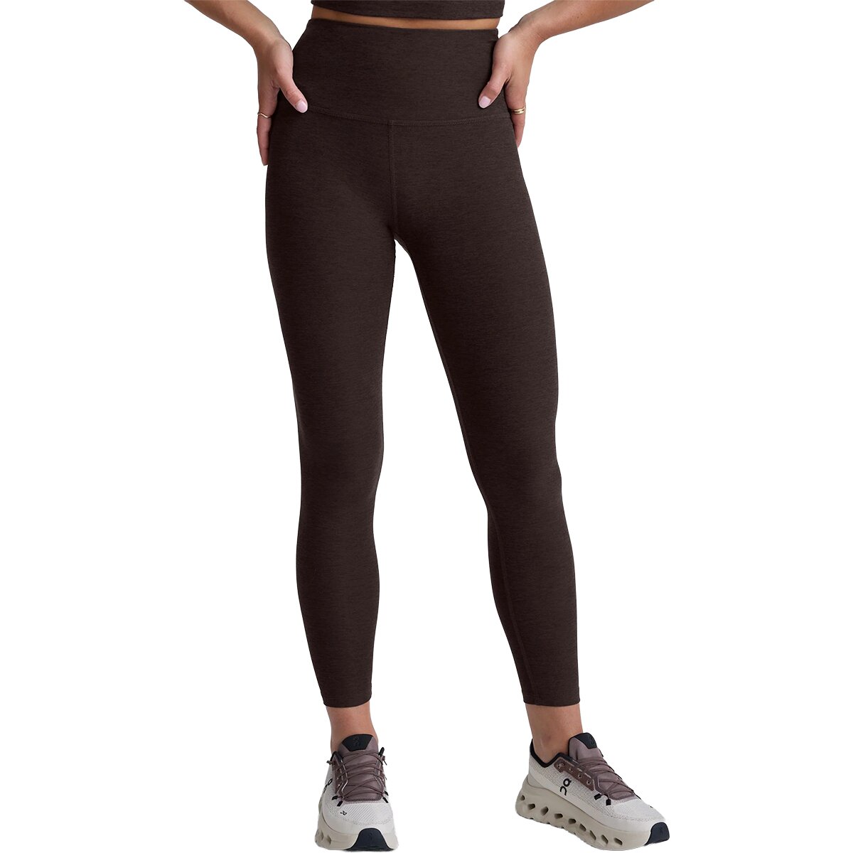 Image of Beyond Yoga Spacedye Caught In The Midi High Waisted Legging - Women's Dark Chocolate Heather, XL
