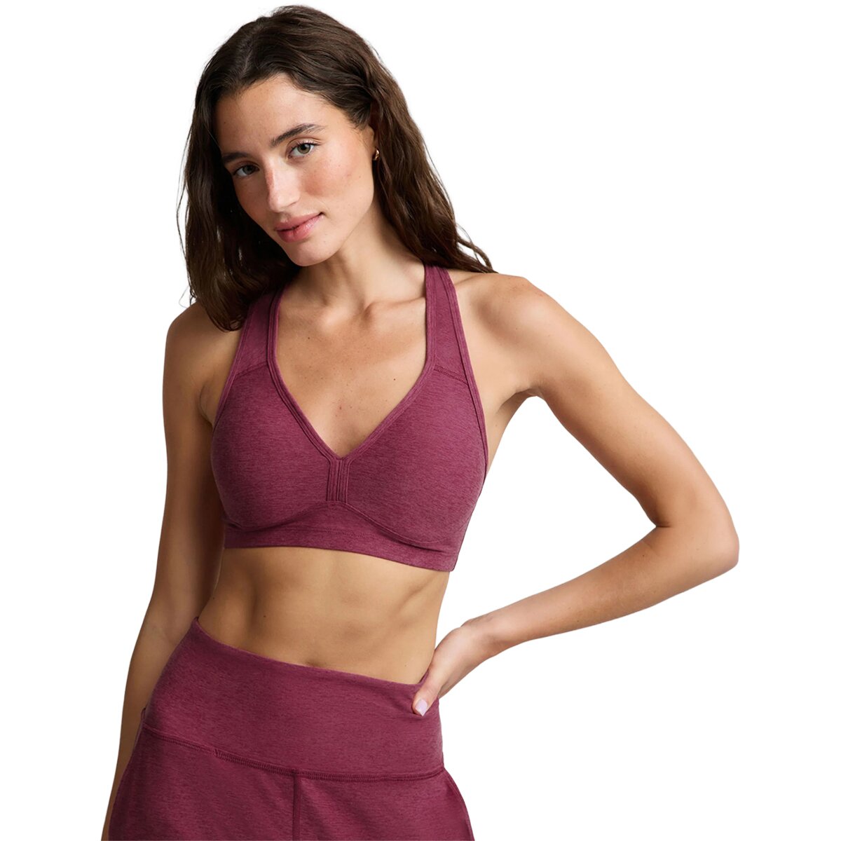 Image of Beyond Yoga Spacedye Lift Your Spirits Sports Bra - Women's Pomegranate Heather, L