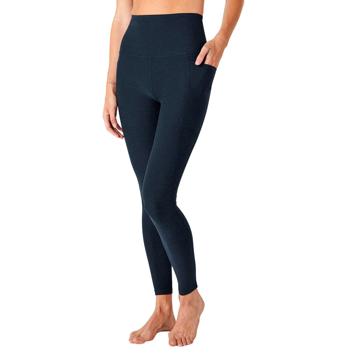 Beyond Yoga Womens Textured Capri Legging, Pool Blue, Large