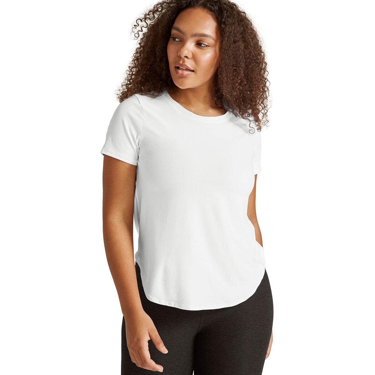 Image of Beyond Yoga On The Down Low T-Shirt - Women's Cloud White, M