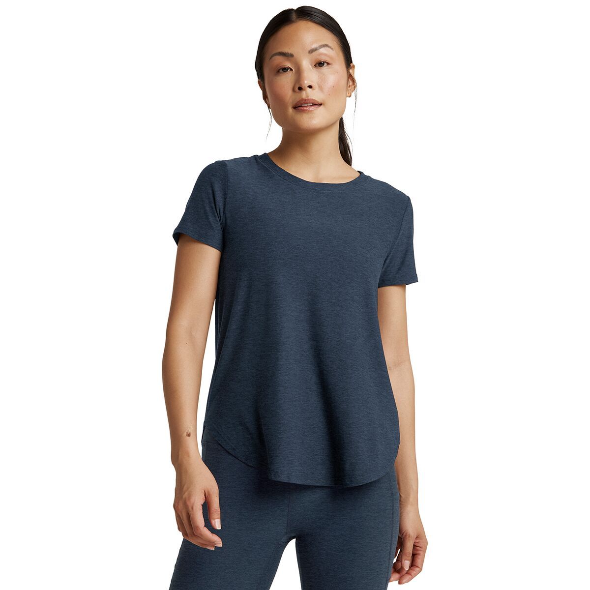 Image of Beyond Yoga On The Down Low T-Shirt - Women's Nocturnal Navy, M