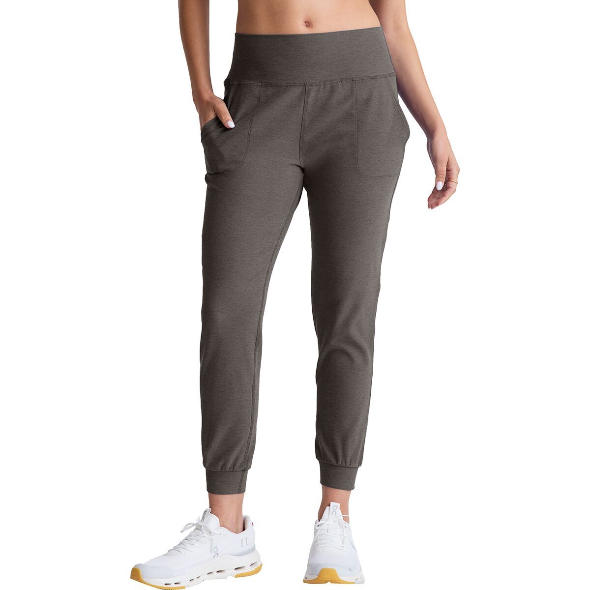 Image of Beyond Yoga Spacedye Midi Jogger - Women's True Gray Heather, L