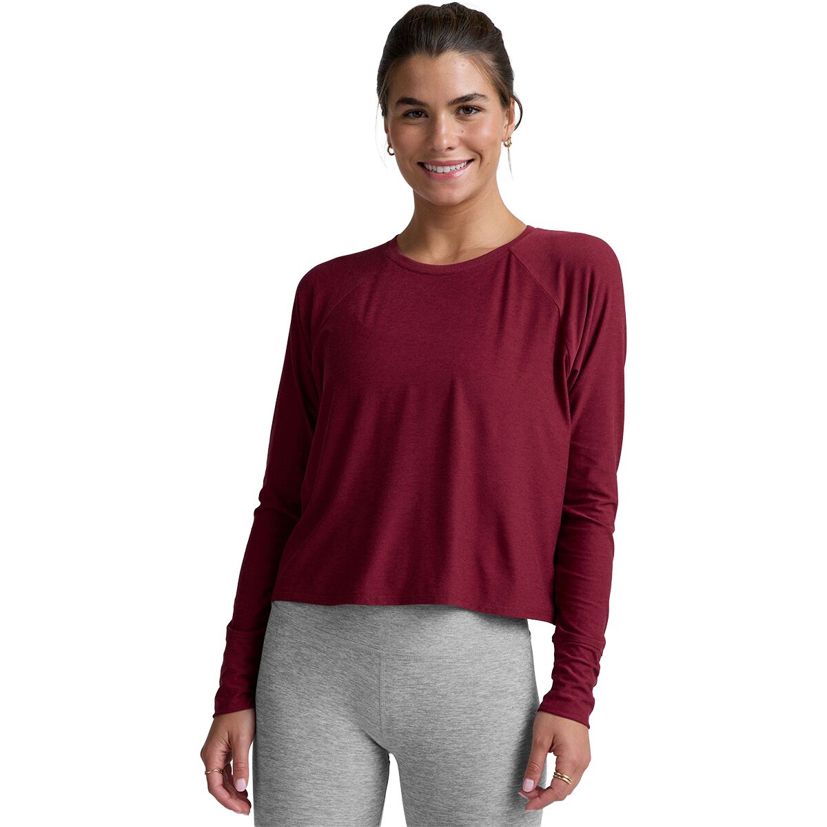 Image of Beyond Yoga Featherweight Daydreamer Pullover - Women's Ruby Rush Heather, XL
