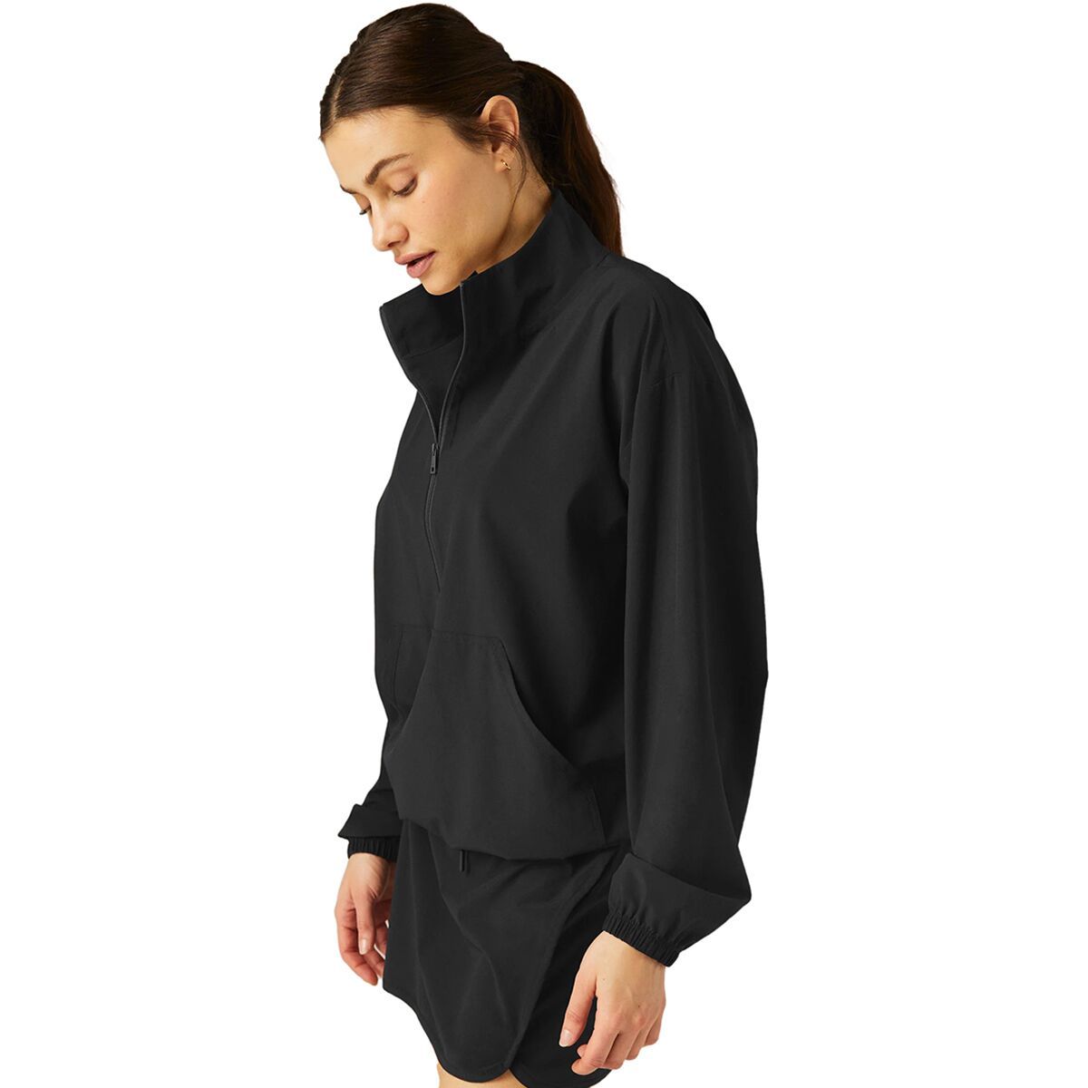 Image of Beyond Yoga In Stride 1/2-Zip Pullover - Women's True Black, XL