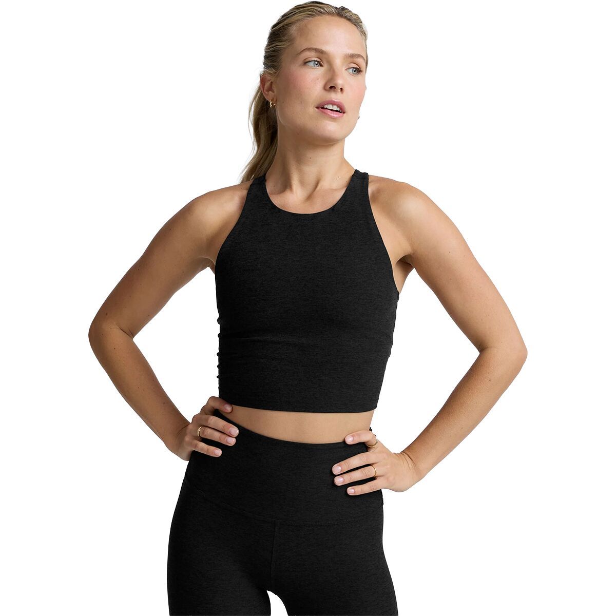 Image of Beyond Yoga Spacedye Refocus Cropped Tank Top - Women's Darkest Night, XS