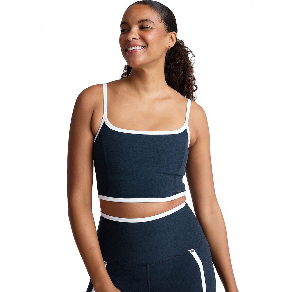 Beyond Yoga Beyond Yoga Spacedye New Moves High Cropped Tank Top - Women's Nocturnal Navy/Cloud White, XL