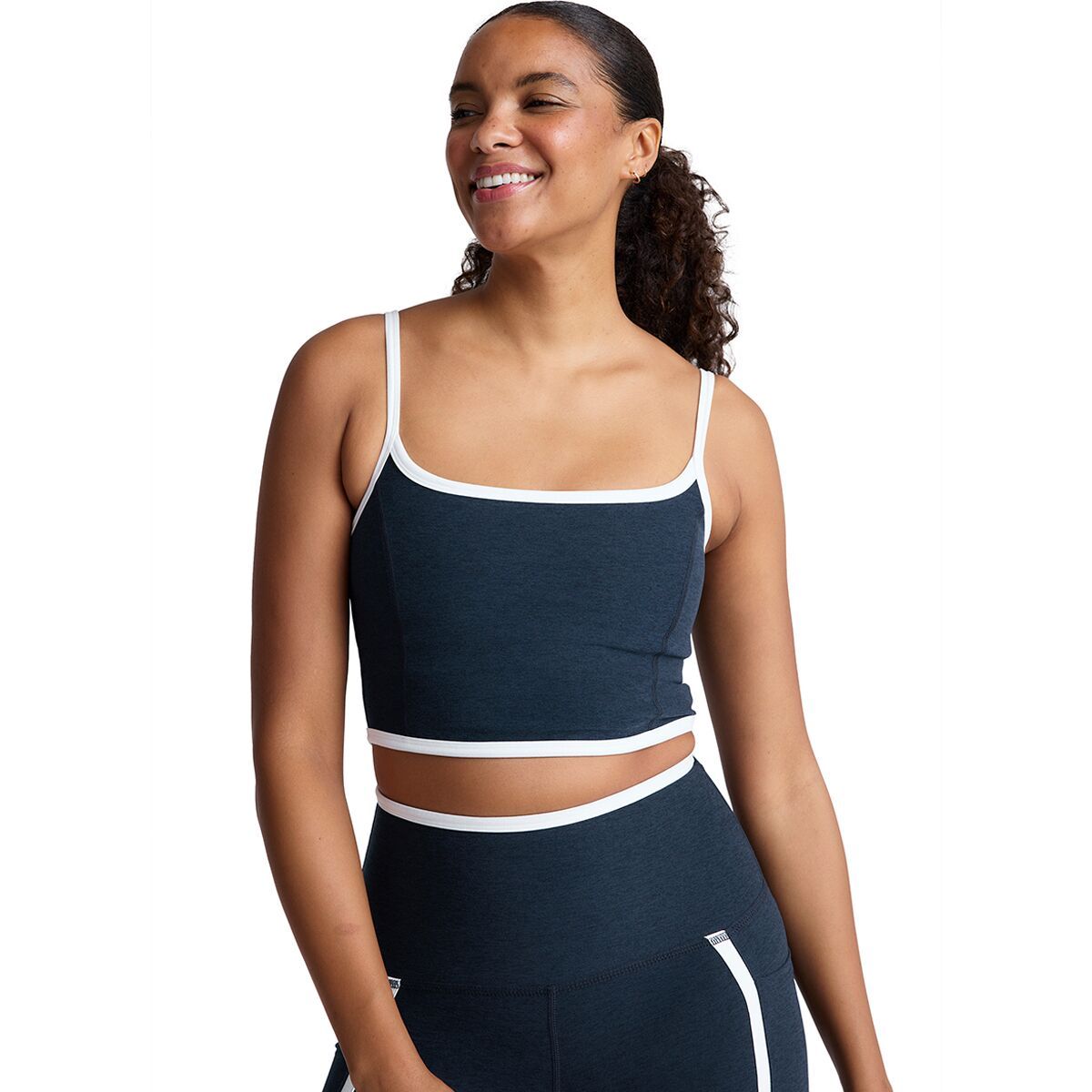 Beyond Yoga Spacedye New Moves High Cropped Tank Top - Women's Nocturnal Navy/Cloud White, XL