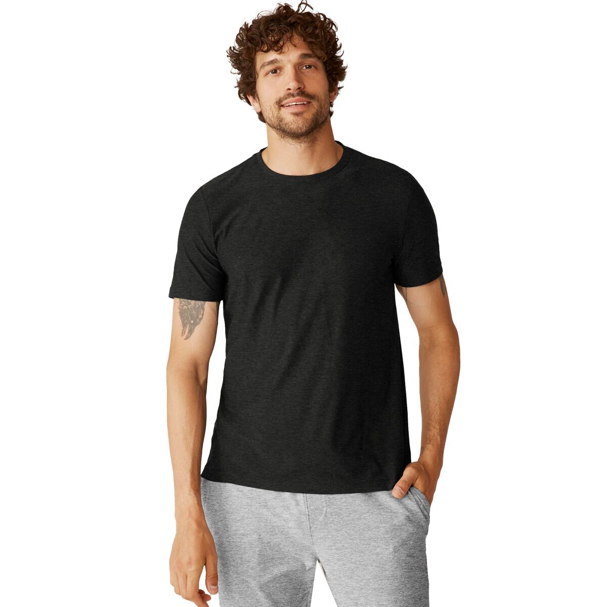 Image of Beyond Yoga Always Beyond Long-Sleeve Crew T-Shirt 2.0 - Men's Darkest Night, S