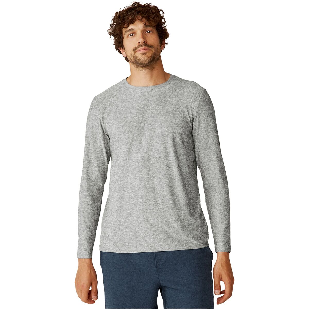 Image of Beyond Yoga Always Beyond Long-Sleeve Crew T-Shirt 2.0 - Men's Silver Mist, L