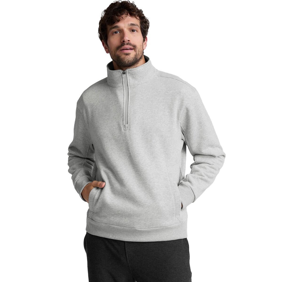 Image of Beyond Yoga Last Layer Pullover - Men's Light Heather Gray, XL