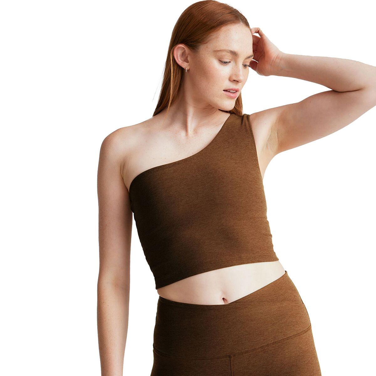 Beyond Yoga Beyond Yoga Spacedye The Bold Shoulder Cropped Tank Top - Women's Bold Mocha Heather, XS