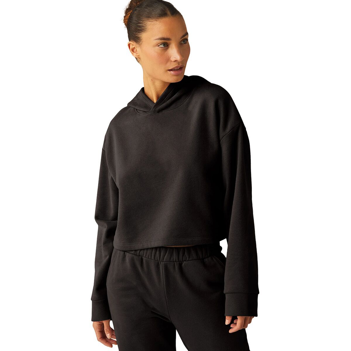 Beyond Yoga Happiness Cropped Pullover Hoodie - Women's Black, XL