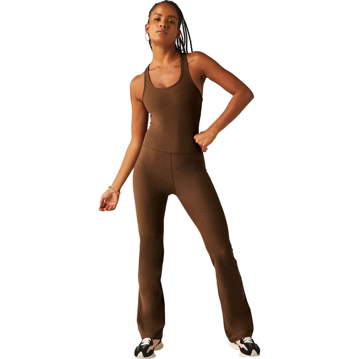 Image of Beyond Yoga Spacedye All Around Jumpsuit - Women's Bold Mocha Heather, S