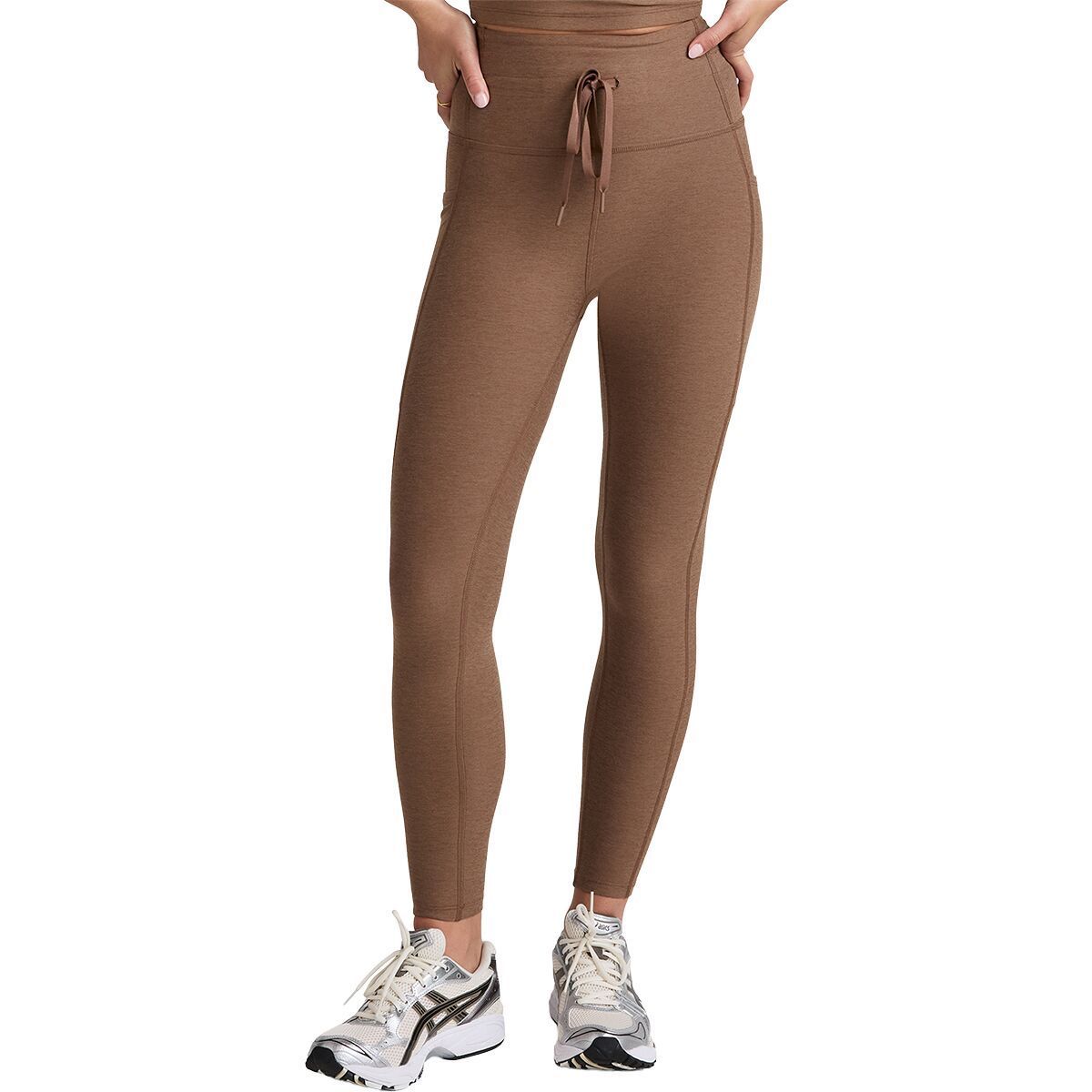 Image of Beyond Yoga Spacedye Go Pocket Midi Legging - Women's True Chocolate Heather, XS
